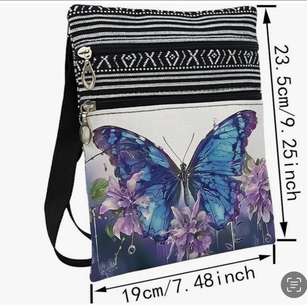 NWT Floral and Butterfly Crossbody - Picture 2 of 3